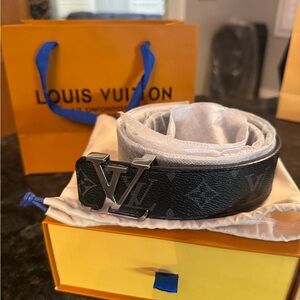 Louis Vuitton Black Monogram LV Buckle Belt